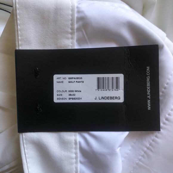 J.Lindeberg White Golf Pants Flat Front Straight Leg Men's Size 38/32" NWT - Picture 12 of 15